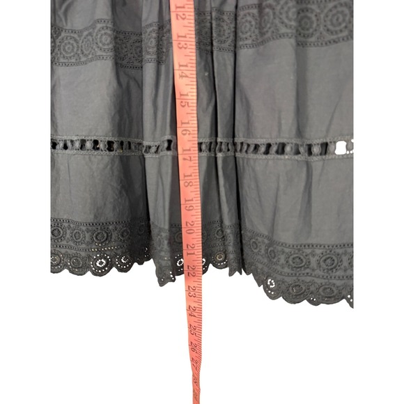 Sea New York Navy Lace Trimmed Cotton Eyelet Boho Blouse Top Size 10 - Picture 7 of 10